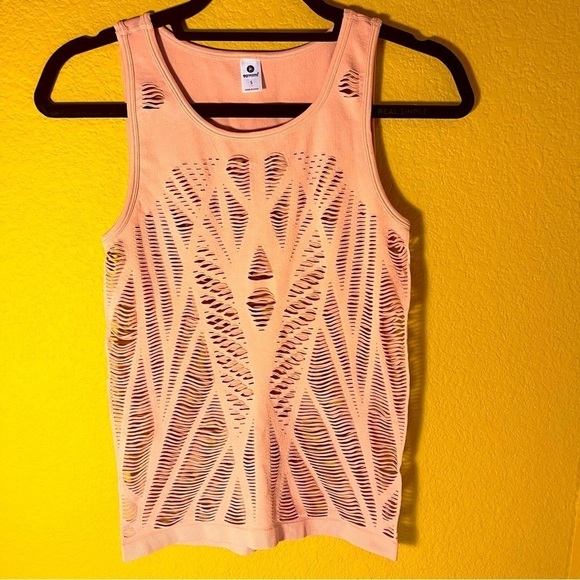 90 Degree By Reflex Tops - 90 DEGREE BY REFLEX Sleeveless Activewear Tank Top Light Pink Cutout Size Small